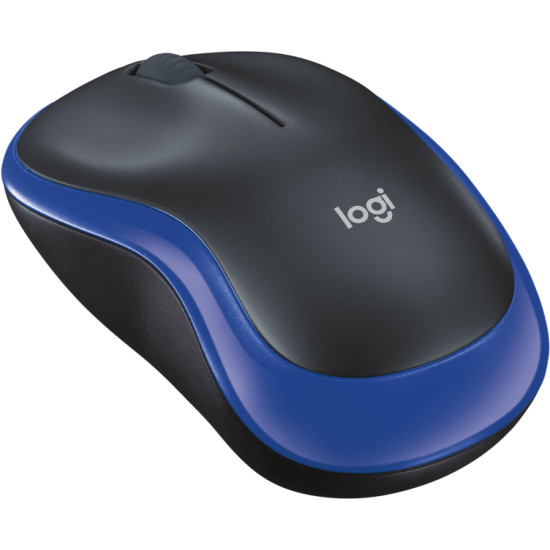 Безжична оптична мишка LOGITECH M185, USB, Син/Черен Безжична оптична мишка LOGITECH M185, USB, Син/Черен