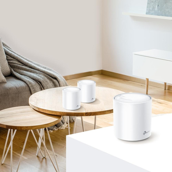 Безжичен рутер TP-Link Deco X60 V2, AX3000, 2.4/5 GHz, 574 - 2402 Mbps, Gigabit Безжичен рутер TP-Link Deco X60 V2, AX3000, 2.4/5 GHz, 574 - 2402 Mbps, Gigabit