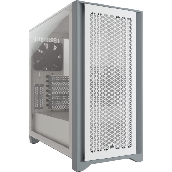 Кутия Corsair iCUE 4000X RGB Mid Tower, Tempered Glass, Бяла Кутия Corsair iCUE 4000X RGB Mid Tower, Tempered Glass, Бяла