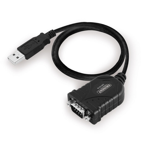 Конвертор Ewent USB - RS232 9 пин мъжко, Черен Конвертор Ewent USB - RS232 9 пин мъжко, Черен