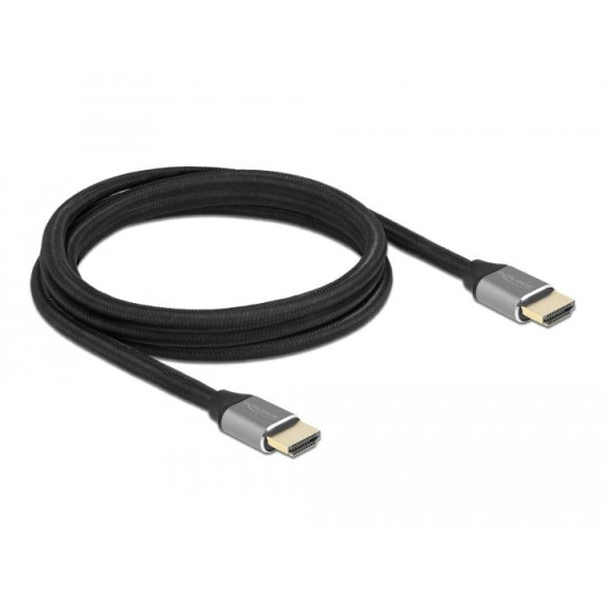 Кабел Delock Ultra High Speed, HDMI мъжко - HDMI мъжко, 48 Gbit/s, 8K 60 Hz, 2 м, Сив Кабел Delock Ultra High Speed, HDMI мъжко - HDMI мъжко, 48 Gbit/s, 8K 60 Hz, 2 м, Сив