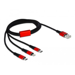 Delock USB Charging Cable 3 in 1 for Lightning™ / Micro USB / USB Type-C™ 1 m Delock USB Charging Cable 3 in 1 for Lightning™ / Micro USB / USB Type-C™ 1 m