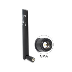 Delock LTE Antenna SMA -0.8 - 3.0 dBi Omnidirectional With Flexible Joint Black Delock LTE Antenna SMA -0.8 - 3.0 dBi Omnidirectional With Flexible Joint Black
