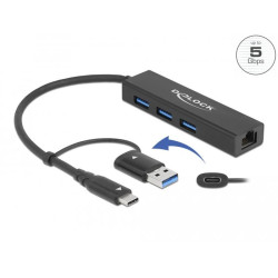 3 Port USB 3.2 Gen 1 Hub, DELOCK-64149