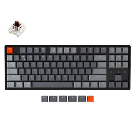 Mechanical Keyboard Keychron K8 Aluminum Hot-Swappable TKL Gateron Optical Brown Switch RGB LED ABS Mechanical Keyboard Keychron K8 Aluminum Hot-Swappable TKL Gateron Optical Brown Switch RGB LED ABS