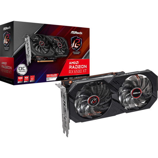Видеокарта ASRock AMD Radeon RX 6500 XT Phantom Gaming D 4GB GDDR6 OC
