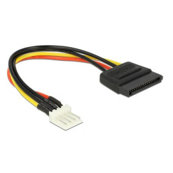 Delock Power Cable SATA 15 pin receptacle > 4 pin floppy male 15 cm Delock Power Cable SATA 15 pin receptacle > 4 pin floppy male 15 cm