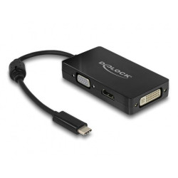 3in1 Adapter Delock 63925 USB-C - VGA DVI HDMI Socket, Black 3in1 Adapter Delock 63925 USB-C - VGA DVI HDMI Socket, Black