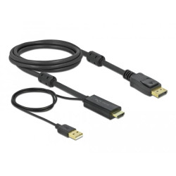 Cable Delock HDMI to DisplayPort cable 4K 30 Hz 2 m, Black Cable Delock HDMI to DisplayPort cable 4K 30 Hz 2 m, Black