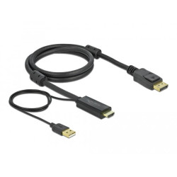 Cable Delock HDMI to DisplayPort cable 4K 30 Hz 1 m, Black Cable Delock HDMI to DisplayPort cable 4K 30 Hz 1 m, Black