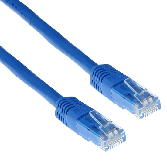 Мрежов пач кабел ACT U/UTP, CAT 6, RJ-45 - RJ-45, 3.0 m, Медни проводници, Син, Булк опаковка Мрежов пач кабел ACT U/UTP, CAT 6, RJ-45 - RJ-45, 3.0 m, Медни проводници, Син, Булк опаковка