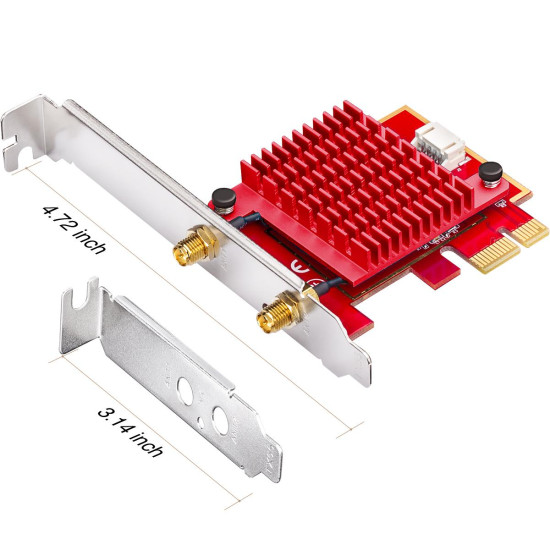 Мрежова карта Cudy WE3000S, PCIe, 3-бандов, 2.4/5~/6 GHz, 574 - 2400 Mbps Мрежова карта Cudy WE3000S, PCIe, 3-бандов, 2.4/5~/6 GHz, 574 - 2400 Mbps