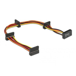 Delock Cable Power SATA 15 pin plug > 4 x SATA 15 pin receptacle 40 cm multicolour Delock Cable Power SATA 15 pin plug > 4 x SATA 15 pin receptacle 40 cm multicolour