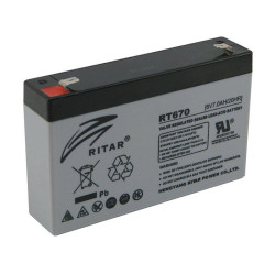 Lead Battery (RT670) AGM 6V / 7Ah - 151 / 34 / 94 mm T1  RITAR