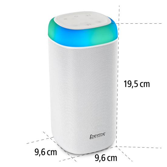 Блутут мобилна колонка HAMA Shine 2.0, 30W, LED, Защита от вода, Бял, 188229 Блутут мобилна колонка HAMA Shine 2.0, 30W, LED, Защита от вода, Бял, 188229