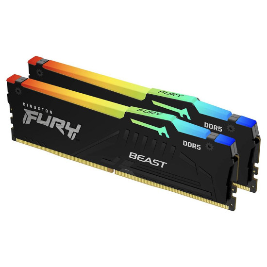Памет Kingston FURY Beast Black RGB 64GB(2x32GB) DDR5 5200MHz KF552C40BBAK2-64 Памет Kingston FURY Beast Black RGB 64GB(2x32GB) DDR5 5200MHz KF552C40BBAK2-64