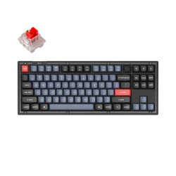 Mechanical Keyboard Keychron V3 TKL Knob QMK Frosted Black Translucent, Keychron K Pro Red Switch, RGB Backlight Mechanical Keyboard Keychron V3 TKL Knob QMK Frosted Black Translucent, Keychron K Pro Red Switch, RGB Backlight