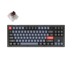Mechanical Keyboard Keychron V3 TKL Knob QMK Frosted Black Translucent, Keychron K Pro Brown Switch, RGB Backlight Mechanical Keyboard Keychron V3 TKL Knob QMK Frosted Black Translucent, Keychron K Pro Brown Switch, RGB Backlight