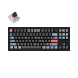 Mechanical Keyboard Keychron V3 TKL Knob QMK Carbon Black, Keychron K Pro Brown Switch, RGB Backlight Mechanical Keyboard Keychron V3 TKL Knob QMK Carbon Black, Keychron K Pro Brown Switch, RGB Backlight