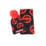 Комплект шал и шапка DIFUZED Deadpool, Symbol, Черен/Червен Комплект шал и шапка DIFUZED Deadpool, Symbol, Черен/Червен