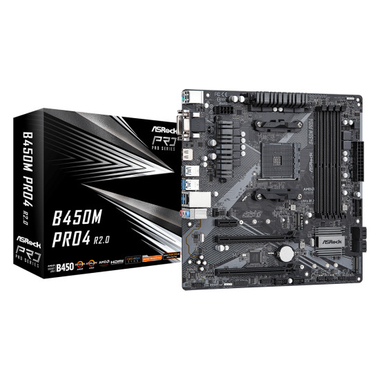 Дънна платка ASROCK B450M Pro4 R2.0 Дънна платка ASROCK B450M Pro4 R2.0