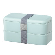 Xavax To Go  Bento Box, 2 Stackable Lunchboxes, 500 ml per Chamber, pastel blue   Xavax To Go  Bento Box, 2 Stackable Lunchboxes, 500 ml per Chamber, pastel blue