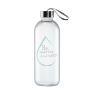 Xavax To Go Glass Bottle, 1l, with Protective Sleeve, Loop, for Carbonated & Hot/Cold Xavax To Go Glass Bottle, 1l, with Protective Sleeve, Loop, for Carbonated & Hot/Cold