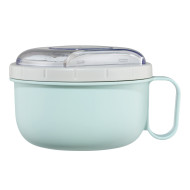 Xavax Round Lunch Box, for Microwave, with Cutlery, 1100 ml, pastel blue / grey Xavax Round Lunch Box, for Microwave, with Cutlery, 1100 ml, pastel blue / grey