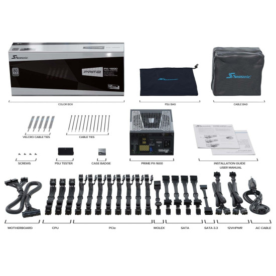 Захранващ блок Seasonic PRIME PX-1600, 1600W Захранващ блок Seasonic PRIME PX-1600, 1600W