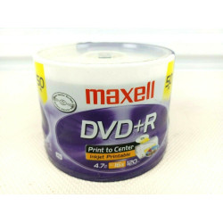 DVD+R MAXELL, 4,7 GB, 16x, Printable, 50 pk cake box
