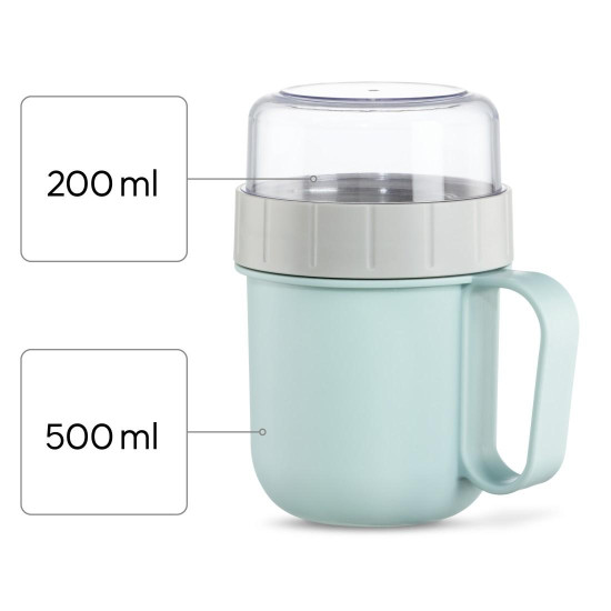 Купа за зърнени храни Xavax To Go, 2 отделения, 500 + 200 ml, пастелно синьо/сиво Купа за зърнени храни Xavax To Go, 2 отделения, 500 + 200 ml, пастелно синьо/сиво