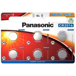 Lithium Button Battery PANASONIC  CR2016 3V 6 pcs in blister 