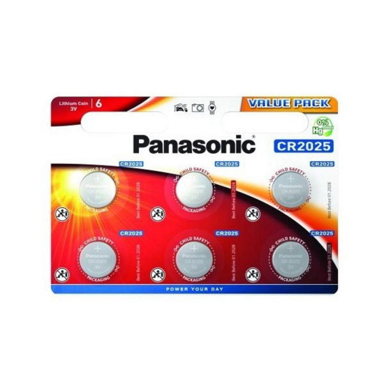 Lithium Button Battery PANASONIC CR2025 3V 6 pcs in blister Lithium Button Battery PANASONIC CR2025 3V 6 pcs in blister
