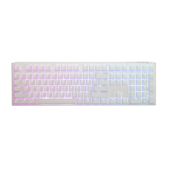 Геймърскa механична клавиатура Ducky One 3 Pure White Full Size Hotswap Cherry MX Red, RGB, PBT Keycaps