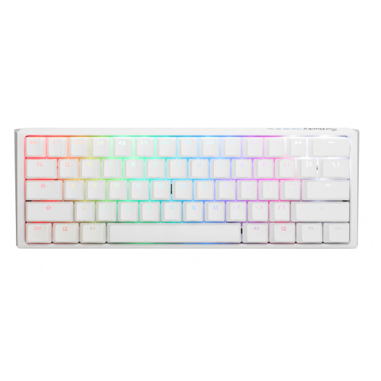 Геймърска механична клавиатура Ducky One 3 Pure White Mini 60% Hotswap Cherry MX Blue, RGB, PBT Keycaps Геймърска механична клавиатура Ducky One 3 Pure White Mini 60% Hotswap Cherry MX Blue, RGB, PBT Keycaps