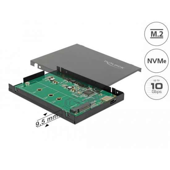 Delock External 2.5″ Enclosure for M.2 NVMe PCIe SSD with USB 3.1 Gen 2 USB Type-C Delock External 2.5″ Enclosure for M.2 NVMe PCIe SSD with USB 3.1 Gen 2 USB Type-C