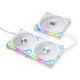 Вентилатори Lian-Li UNI SL120 V2 RGB PWM, 3 броя в комплект, Включен контролер, Бял