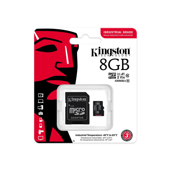 Карта памет Kingston Industrial microSDHC/SDXC 8GB, Class 10 Карта памет Kingston Industrial microSDHC/SDXC 8GB, Class 10