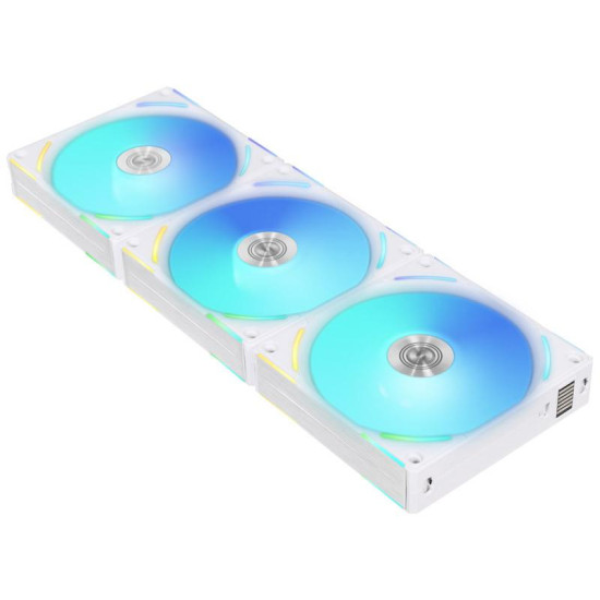 Вентилатори Lian-Li UNI AL120 V2 ARGB PWM, 3 броя в комплект, Включен контролер, Бял Вентилатори Lian-Li UNI AL120 V2 ARGB PWM, 3 броя в комплект, Включен контролер, Бял