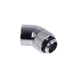 Alphacool Eiszapfen angled adaptor 45° rotatable G1/4 outer thread to G1/4 inner thread - chrome Alphacool Eiszapfen angled adaptor 45° rotatable G1/4 outer thread to G1/4 inner thread - chrome