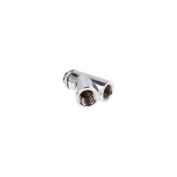 Alphacool Eiszapfen Y-connector 45° rotatable G1/4 outer thread to 2x G1/4 inner thread - chrome Alphacool Eiszapfen Y-connector 45° rotatable G1/4 outer thread to 2x G1/4 inner thread - chrome