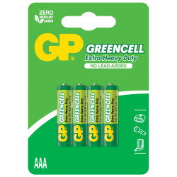 Цинк карбонова батерия GP GREENCELL R03, AAA, 4 бр. blister, 1.5V