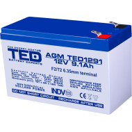 Lead Battery  AGM 12V / 9Ah  - 151 / 65 / 94 mm T2 TEC ELECTRIC Lead Battery  AGM 12V / 9Ah  - 151 / 65 / 94 mm T2 TEC ELECTRIC