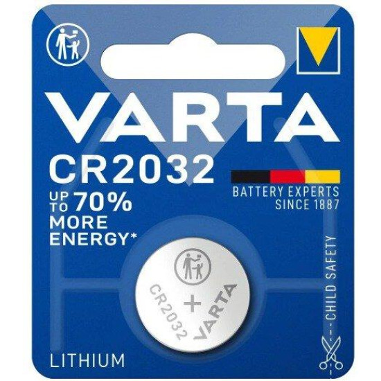 Бутонна батерия литиева VARTA CR2032 3V 1 бр. в блистер Бутонна батерия литиева VARTA CR2032 3V 1 бр. в блистер