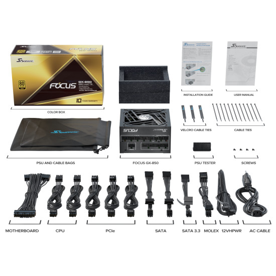 Захранващ блок SEASONIC FOCUS GX-850 850W Захранващ блок SEASONIC FOCUS GX-850 850W