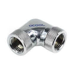 Alphacool HF L-connector 90° - G1/4 revolvable - 2x inner thread, Chrome Alphacool HF L-connector 90° - G1/4 revolvable - 2x inner thread, Chrome