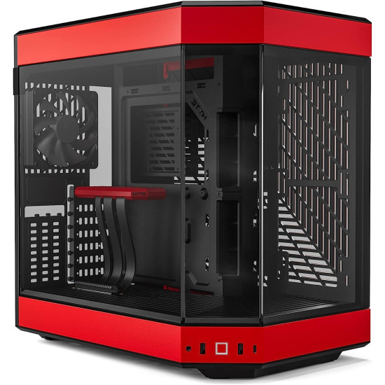 Кутия HYTE Y60 Tempered Glass, Mid-Tower, Черно и Червено Кутия HYTE Y60 Tempered Glass, Mid-Tower, Черно и Червено