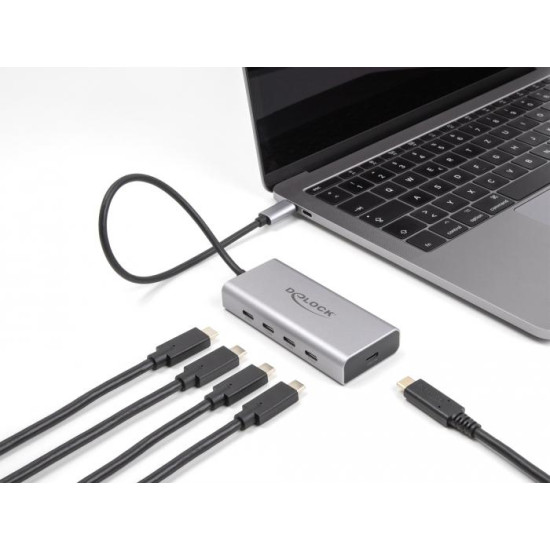 Delock USB 10 Gbps USB Type-C Docking Station, 4 x USB Type-C, USB Type-C PD 85 W Delock USB 10 Gbps USB Type-C Docking Station, 4 x USB Type-C, USB Type-C PD 85 W