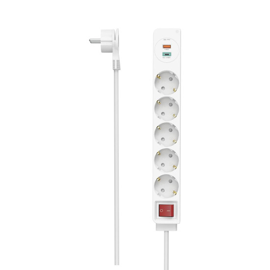 Разклонител HAMA, 5 гнезда, 2x USB, 223186 Разклонител HAMA, 5 гнезда, 2x USB, 223186