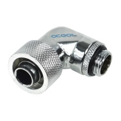 Alphacool 16/10 compression fitting 90° revolvable G1/4'', chrome Alphacool 16/10 compression fitting 90° revolvable G1/4'', chrome
